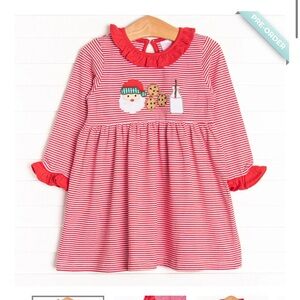 Santa milk and cookies cotton and spandex 24 month dress